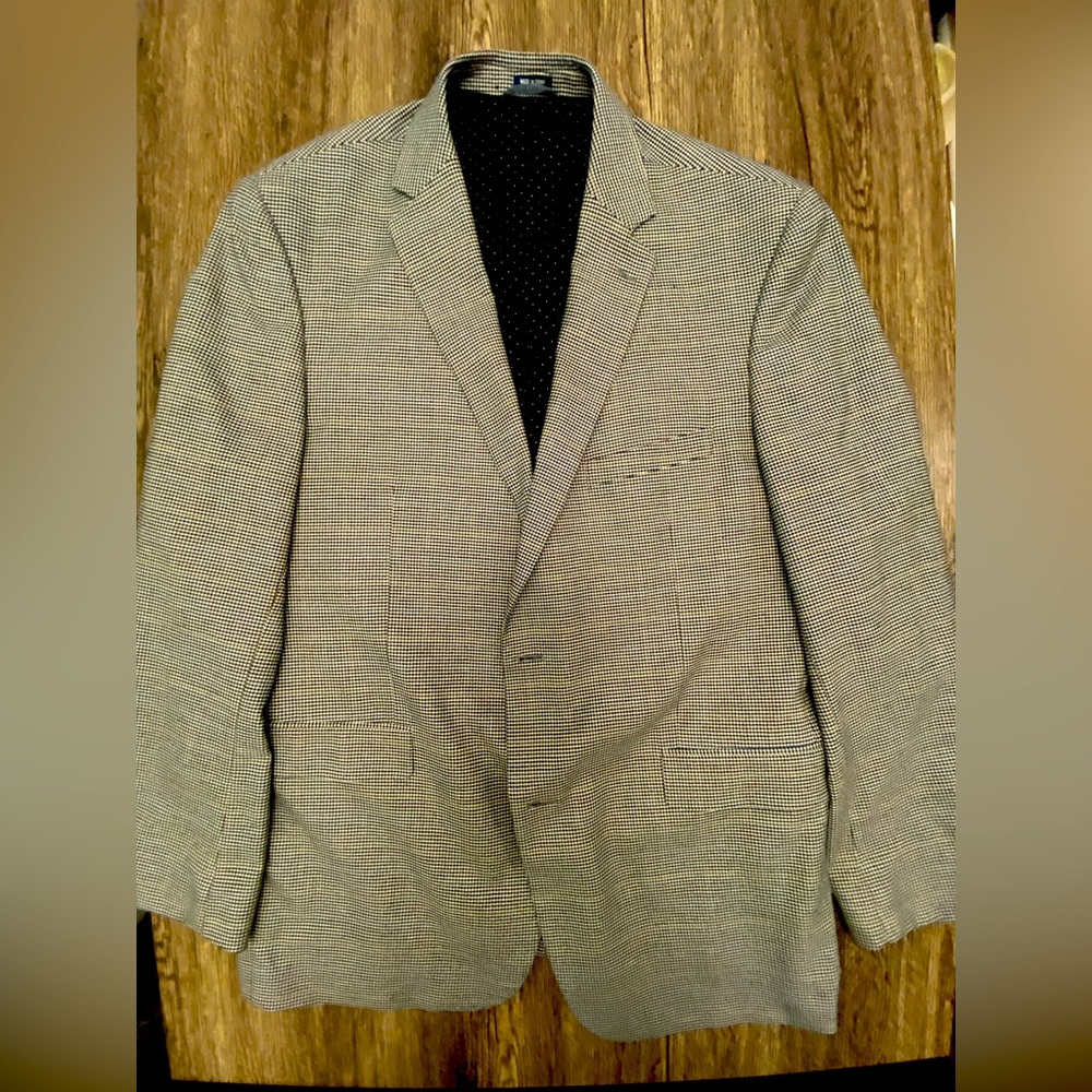 Crown & Ivy black & white houndstooth suit blazer size 44R
